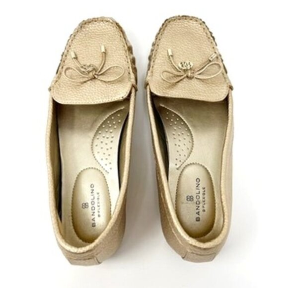 Bandolino B-Flexible Moccasin Loafer Women's Size 8 Metallic Gold Faux Leather - Picture 4 of 13